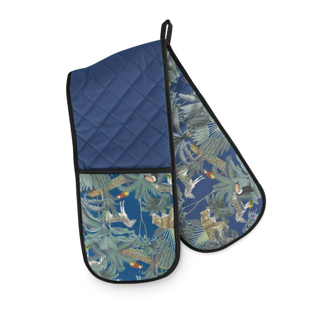 Darwin's Menagerie Double Oven Glove - Mustard and Gray Ltd