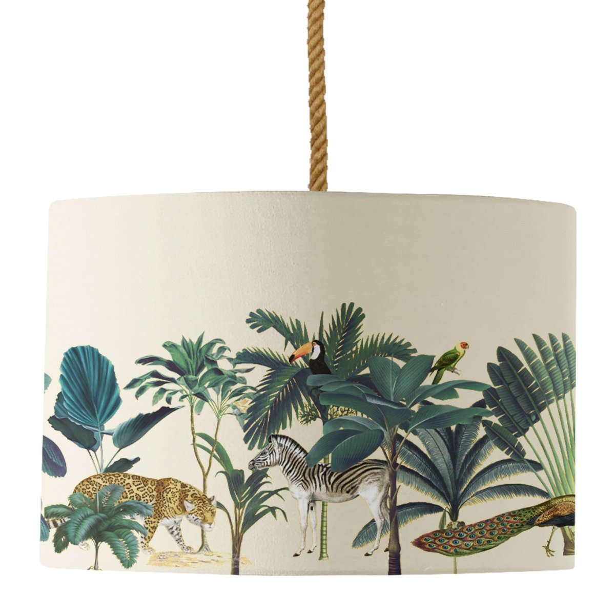 Darwin's Menagerie Ecru Lamp Shade - Mustard and Gray Ltd