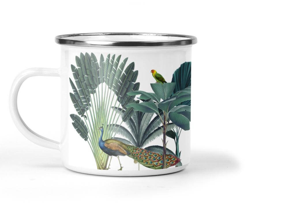Darwin's Menagerie Enamel Mug - Mustard and Gray Ltd