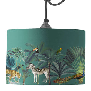 Darwin's Menagerie Green Lamp Shade - Mustard and Gray Ltd