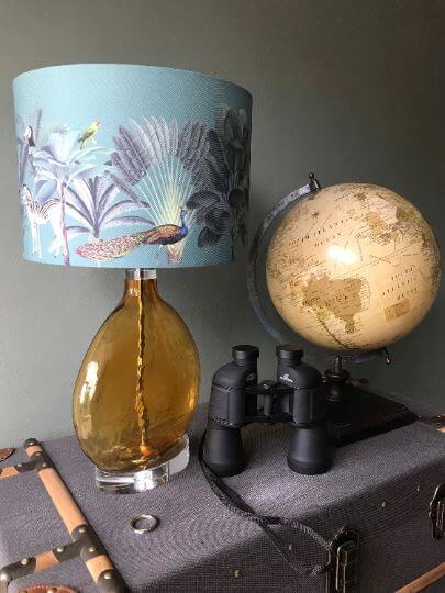 Darwin's Menagerie Green Lamp Shade lampshade Mustard and Gray Ltd Shropshire UK