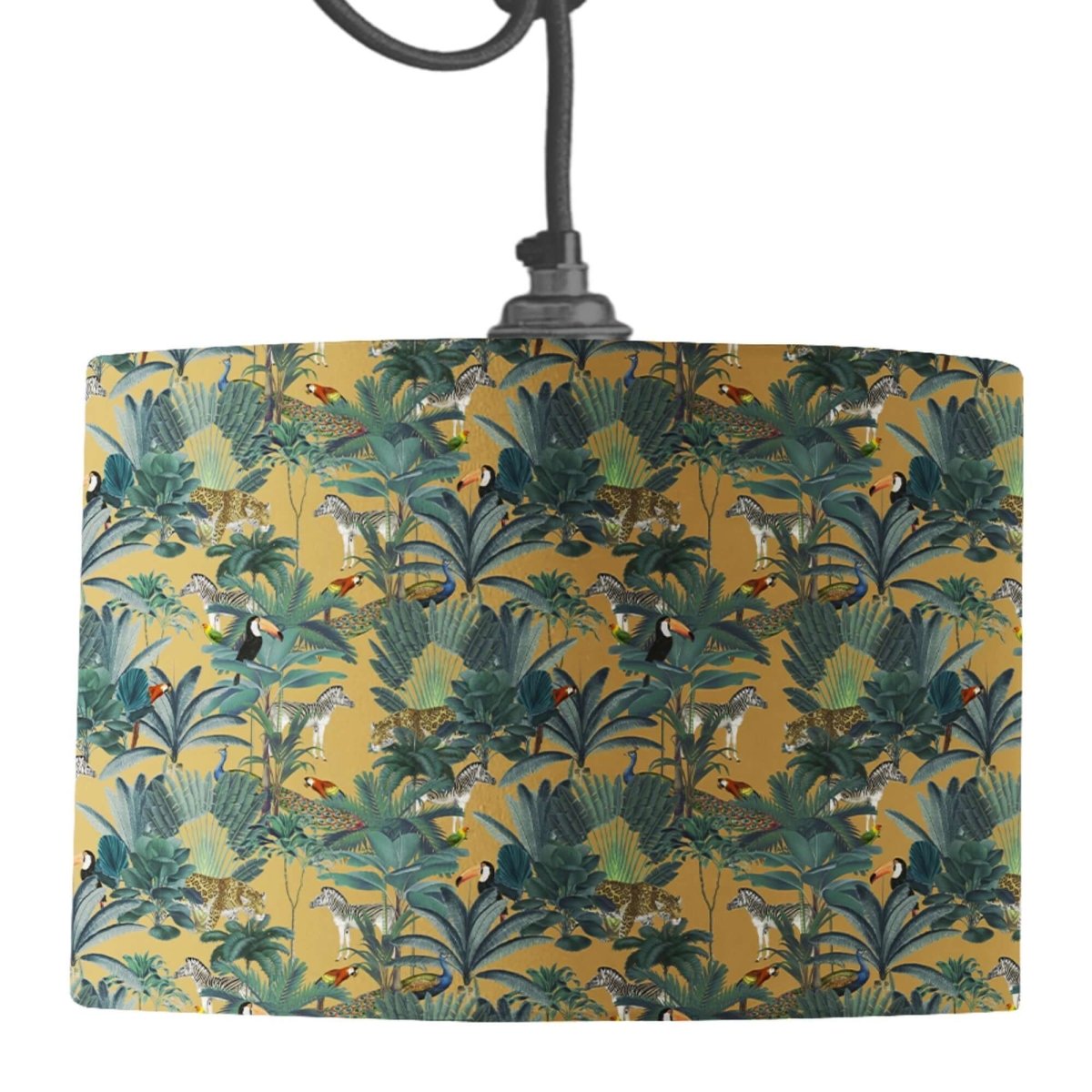 Darwin's Menagerie Mustard Pattern Lamp Shade - Mustard and Gray Ltd