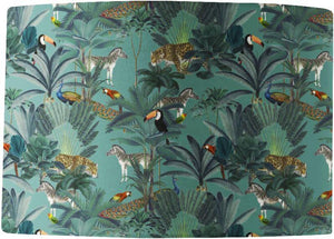 Darwin's Menagerie Pattern Green Lamp Shade - Mustard and Gray Ltd