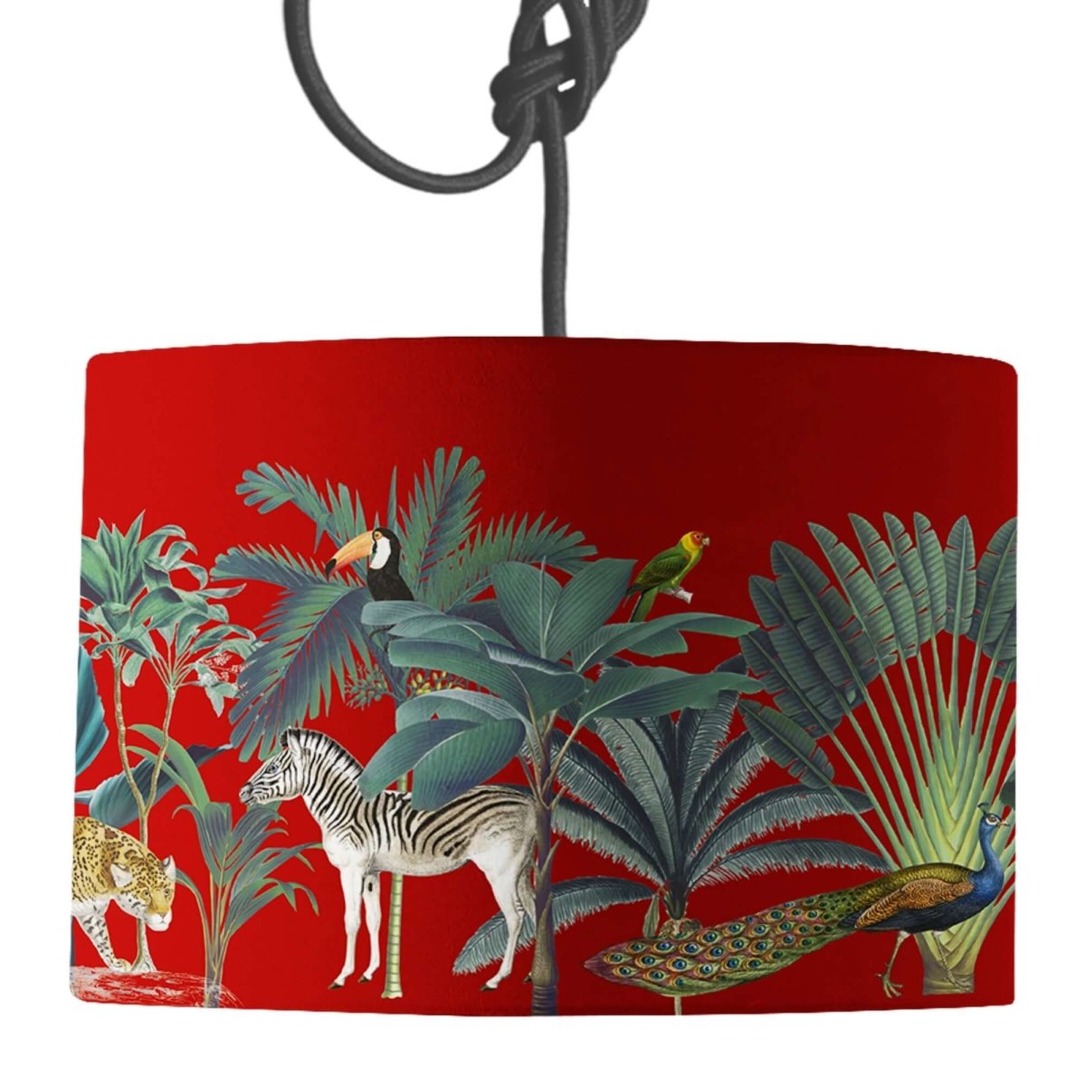 Darwin's Menagerie Red Lamp Shade - Mustard and Gray Ltd
