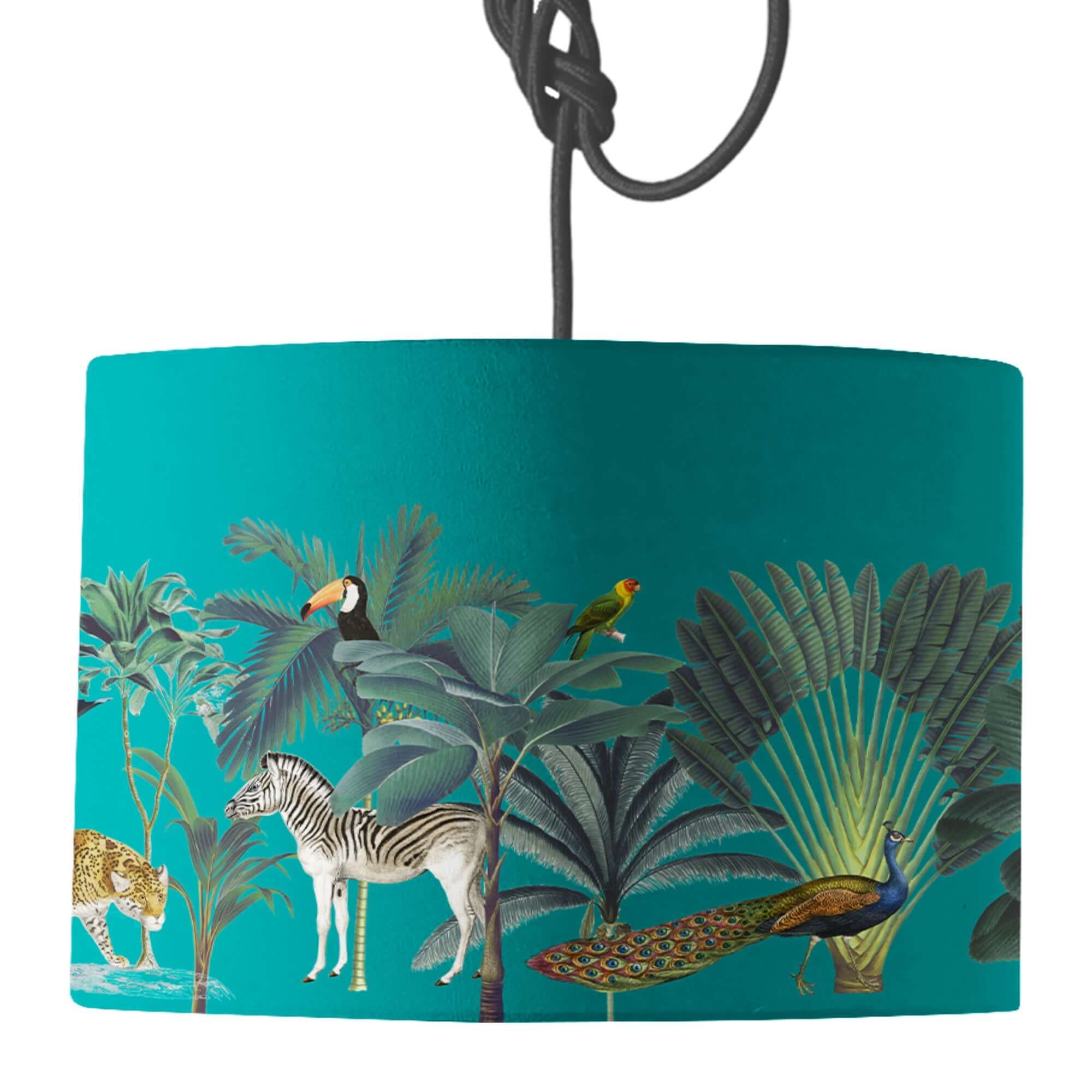 Darwin's Menagerie Terquoise Lamp Shade lampshade Mustard and Gray Ltd Shropshire UK