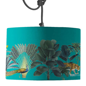 Darwin's Menagerie Turquoise Lamp Shade - Mustard and Gray Ltd