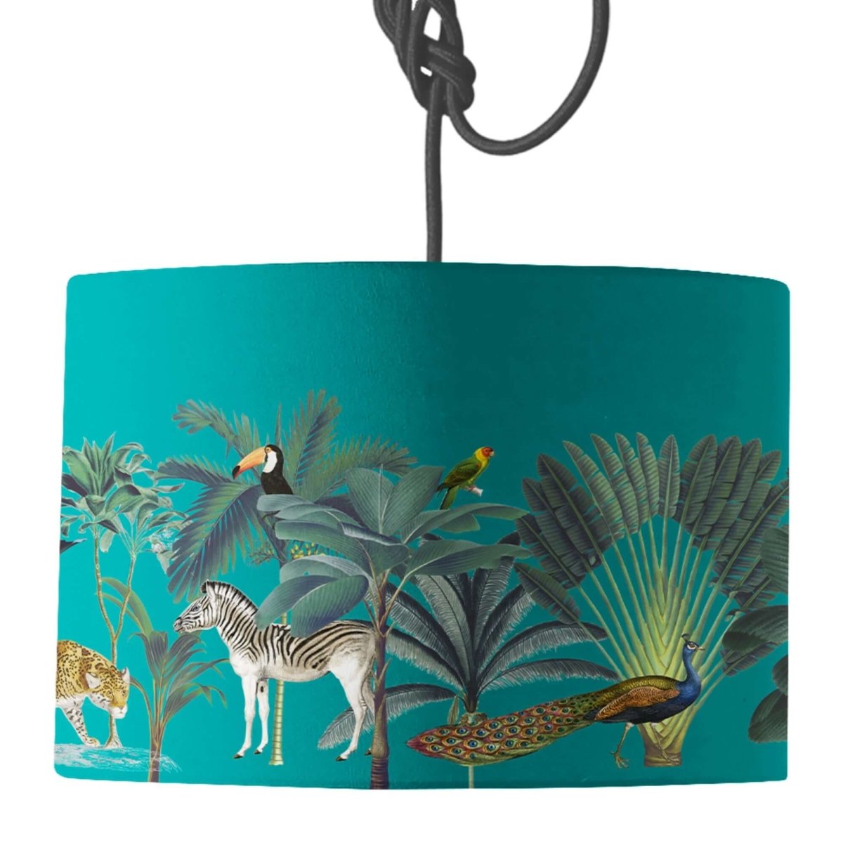 Darwin's Menagerie Turquoise Lamp Shade - Mustard and Gray Ltd