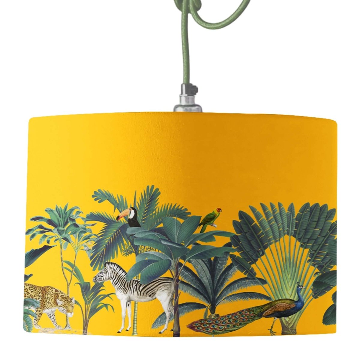 Darwin's Menagerie Yellow Lamp Shade - Mustard and Gray Ltd