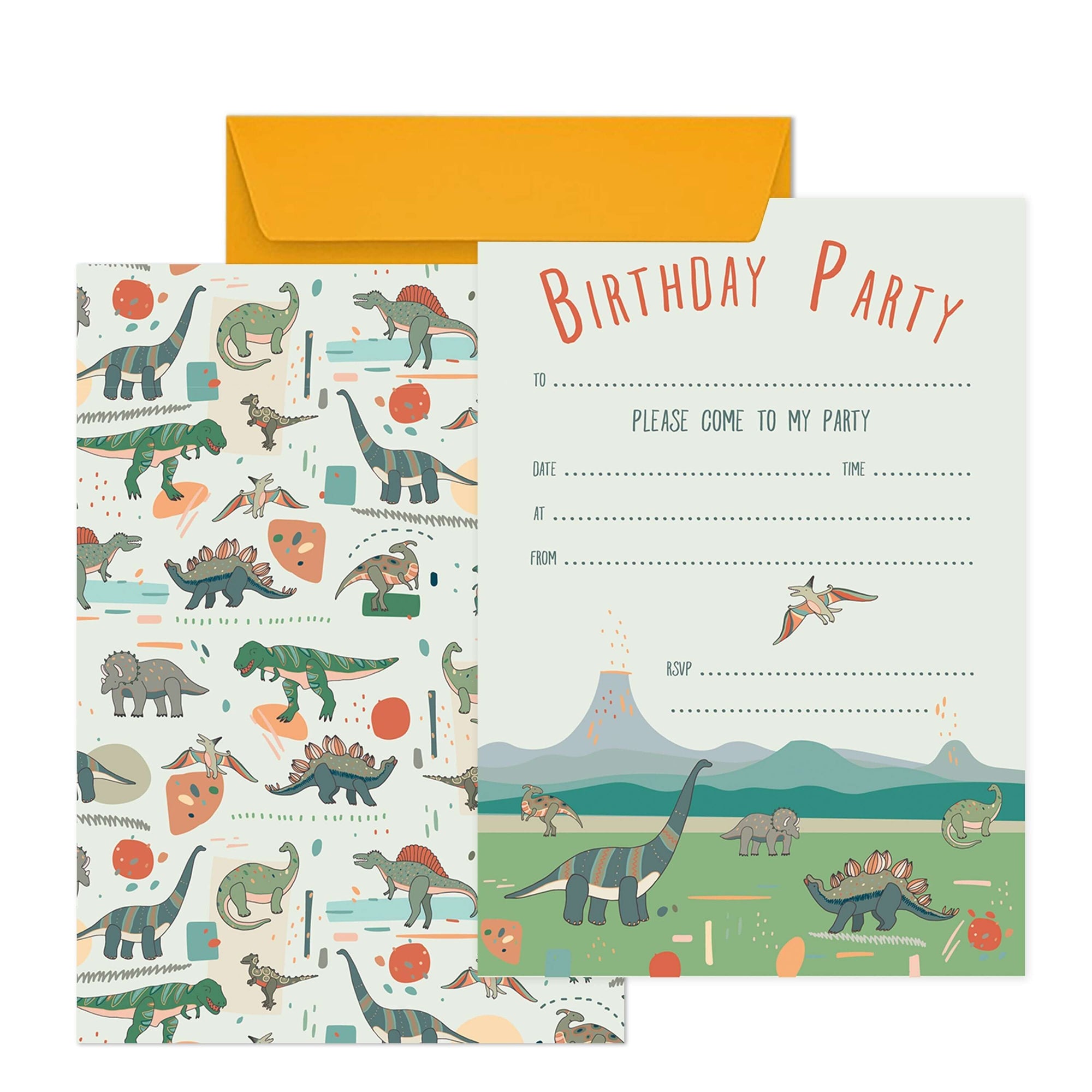 Dinosaur Birthday Party Invitations Party Invitations Mustard and Gray Ltd Shropshire UK