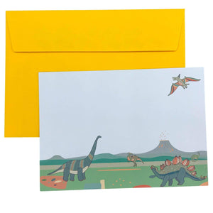 Dinosaur Notecard Set Children's Notecards Mustard and Gray Ltd Shropshire UK