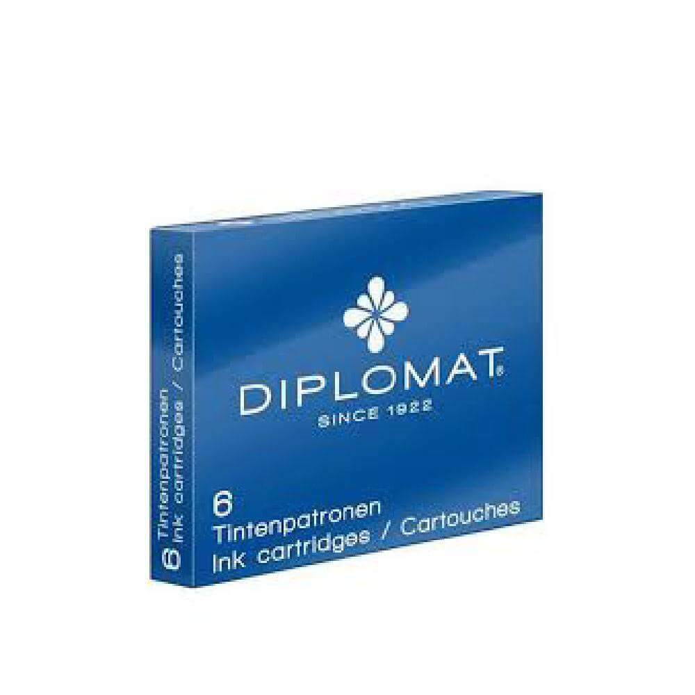 Diplomat Ink Cartridges (6 pcs) - Blue Ink Mustard and Gray Ltd Shropshire UK