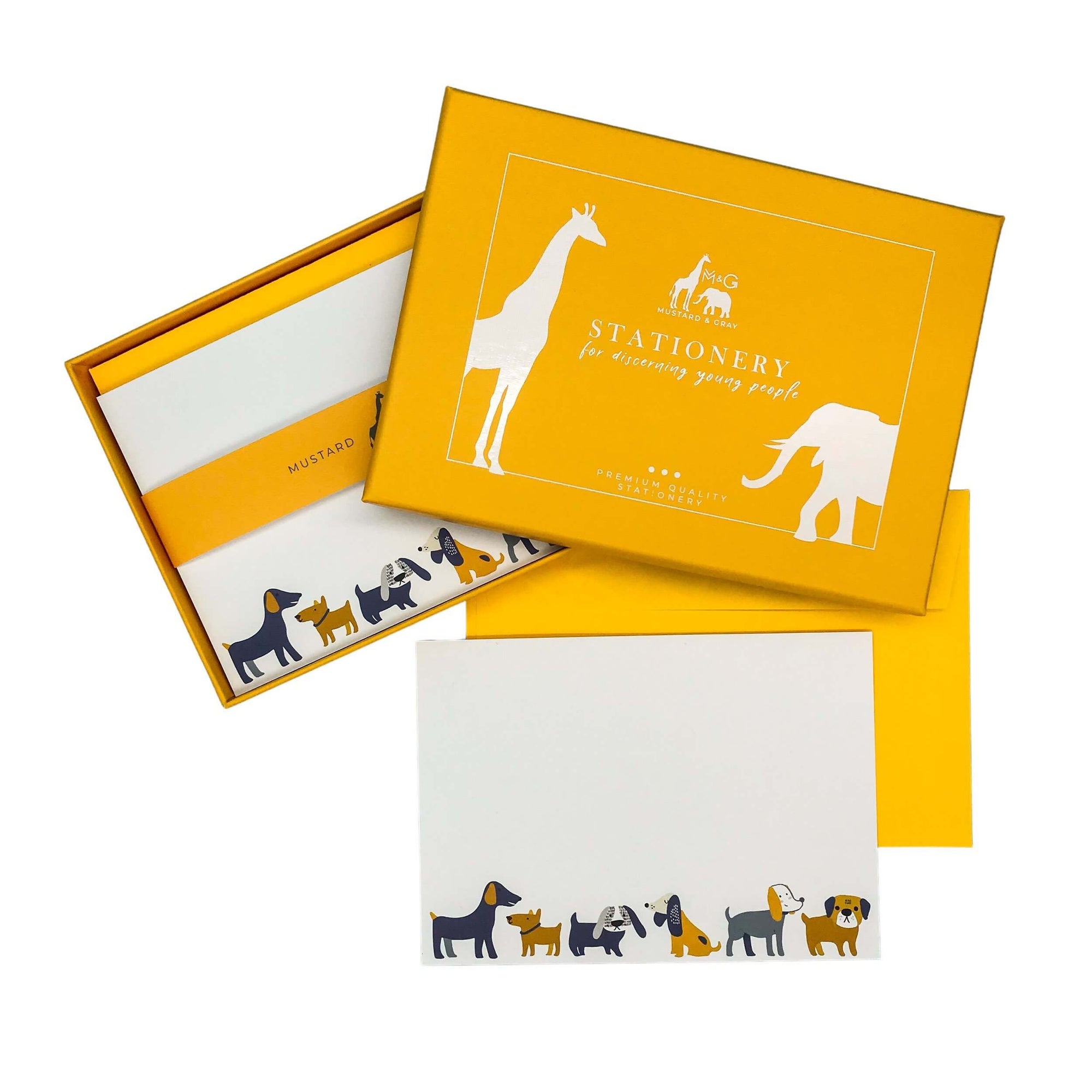 Dogs Notecard Set Children's Notecards Mustard and Gray Ltd Shropshire UK