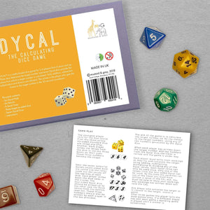 DYCAL The Fun Family Maths Dice Game with Countdown Timer | Great Maths Gift Stocking Filler | Coffee Table Game  Mustard and Gray Ltd Shropshire UK