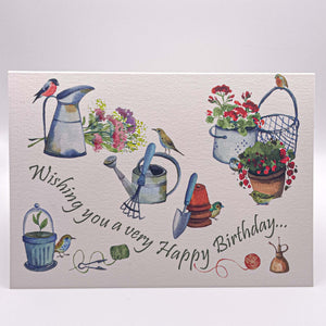 Gardeners Friends Birthday Card Greetings Card Mustard and Gray Ltd Shropshire UK