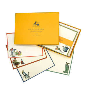 Gardener's Friends Notecard Set Notecards with Plain Envelopes Mustard and Gray Ltd Shropshire UK
