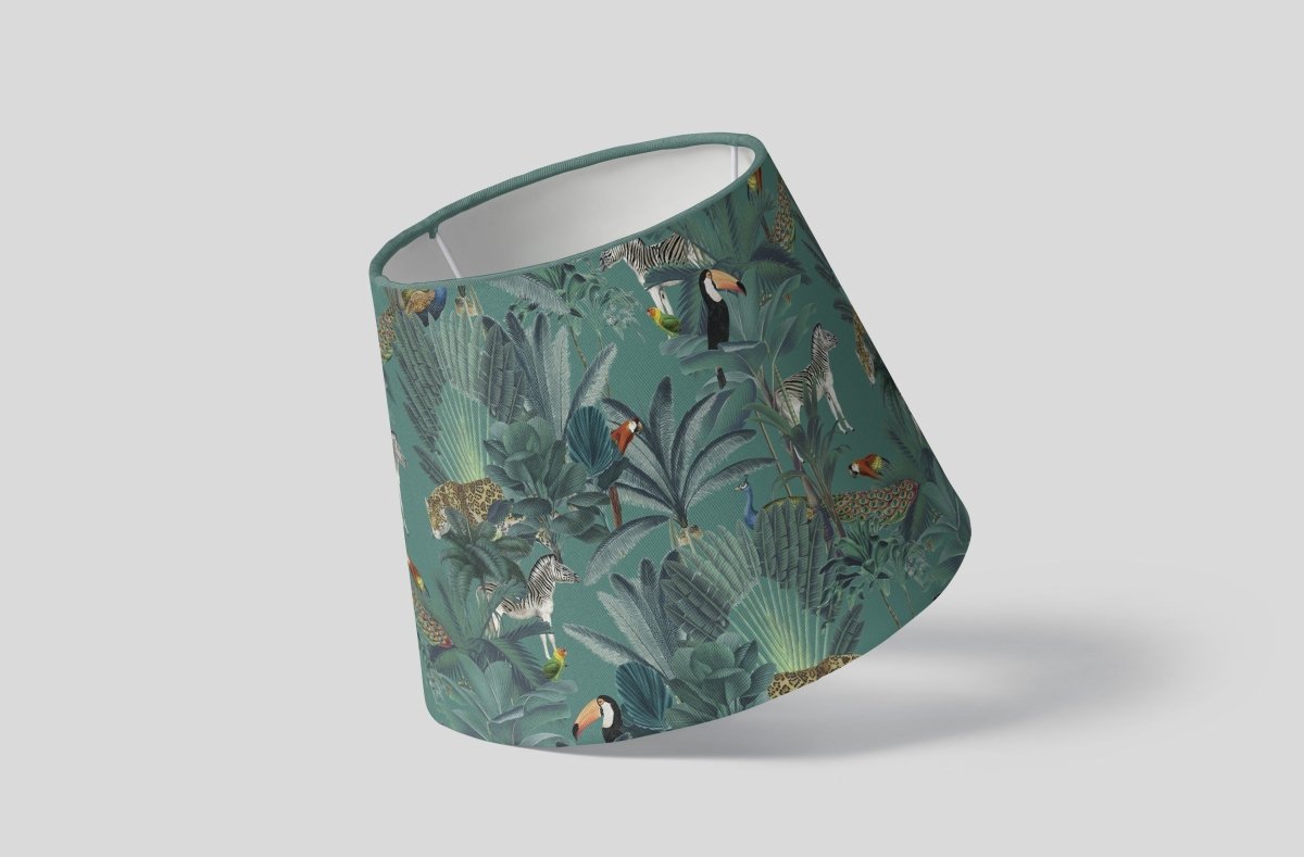 Green Darwin's Menagerie Pattern 30cm Empire Shade - Mustard and Gray Ltd