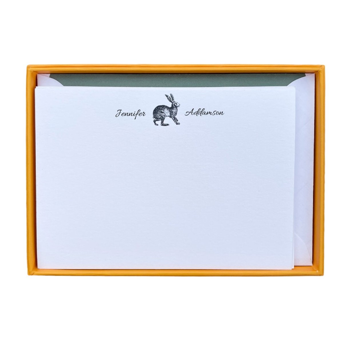 Hare Personalised Notecards - Mustard and Gray Ltd