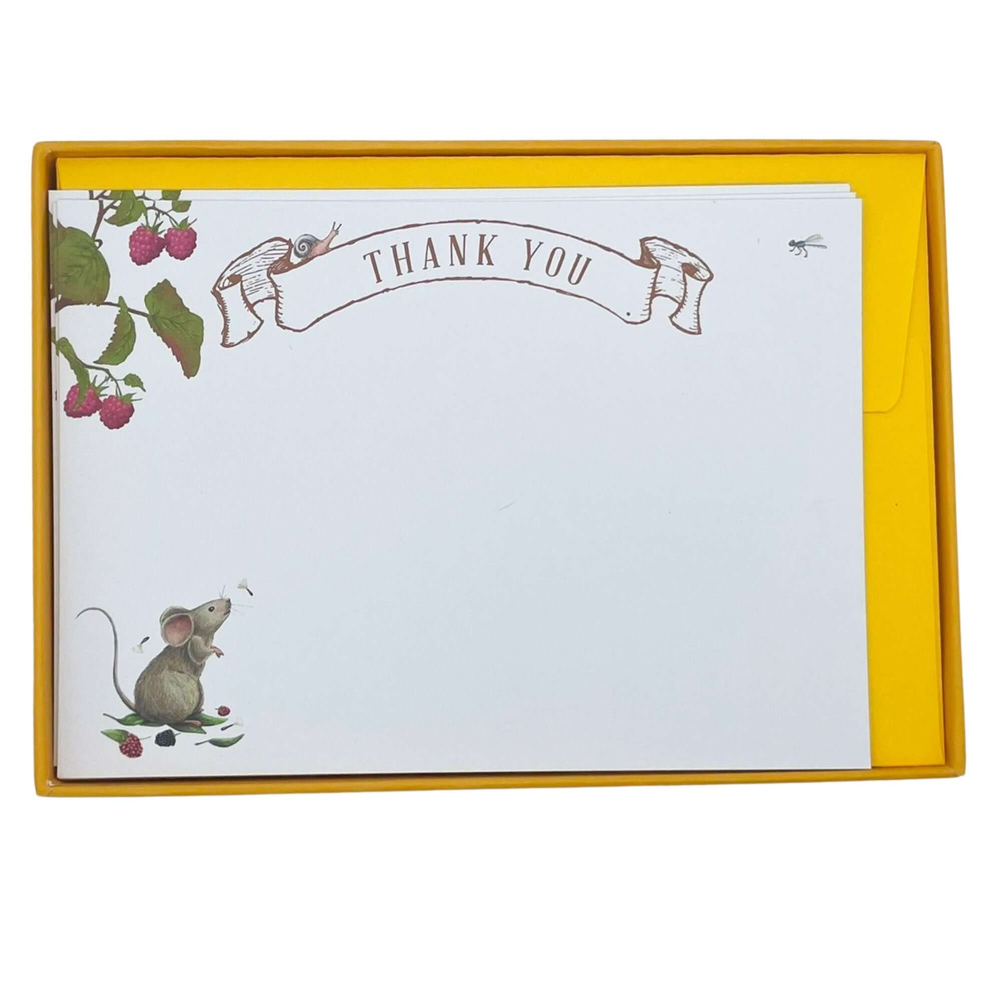 Harvest Mouse Nature Thank You Notecard Set Children's Notecards Mustard and Gray Ltd Shropshire UK