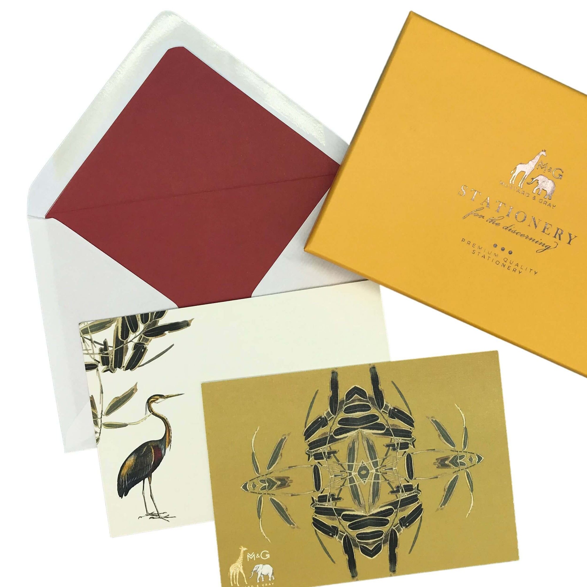 Heron Notecard Set with Lined Envelopes