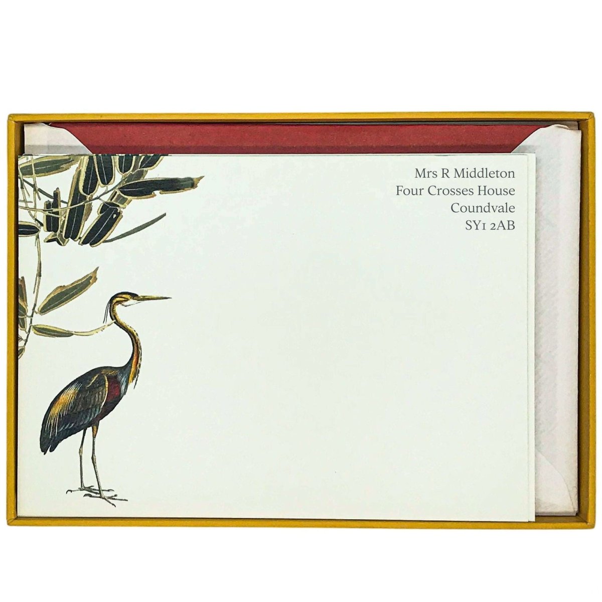 Heron Personalised Notecards - Mustard and Gray Ltd
