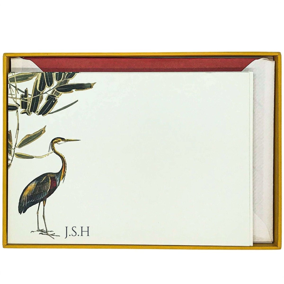 Heron Personalised Notecards - Mustard and Gray Ltd