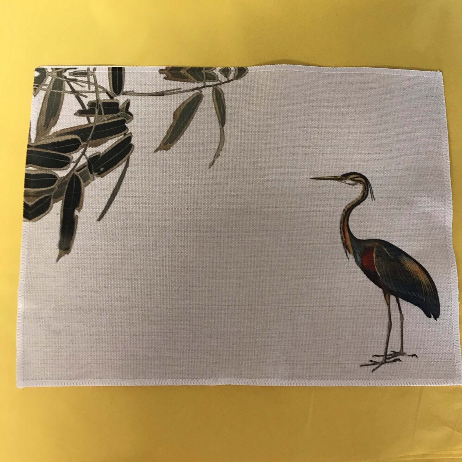 Heron Placemats (Set of Four) Placemats Mustard and Gray Ltd Shropshire UK