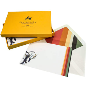 Horse Stripe Notecard Set with Lined Envelopes