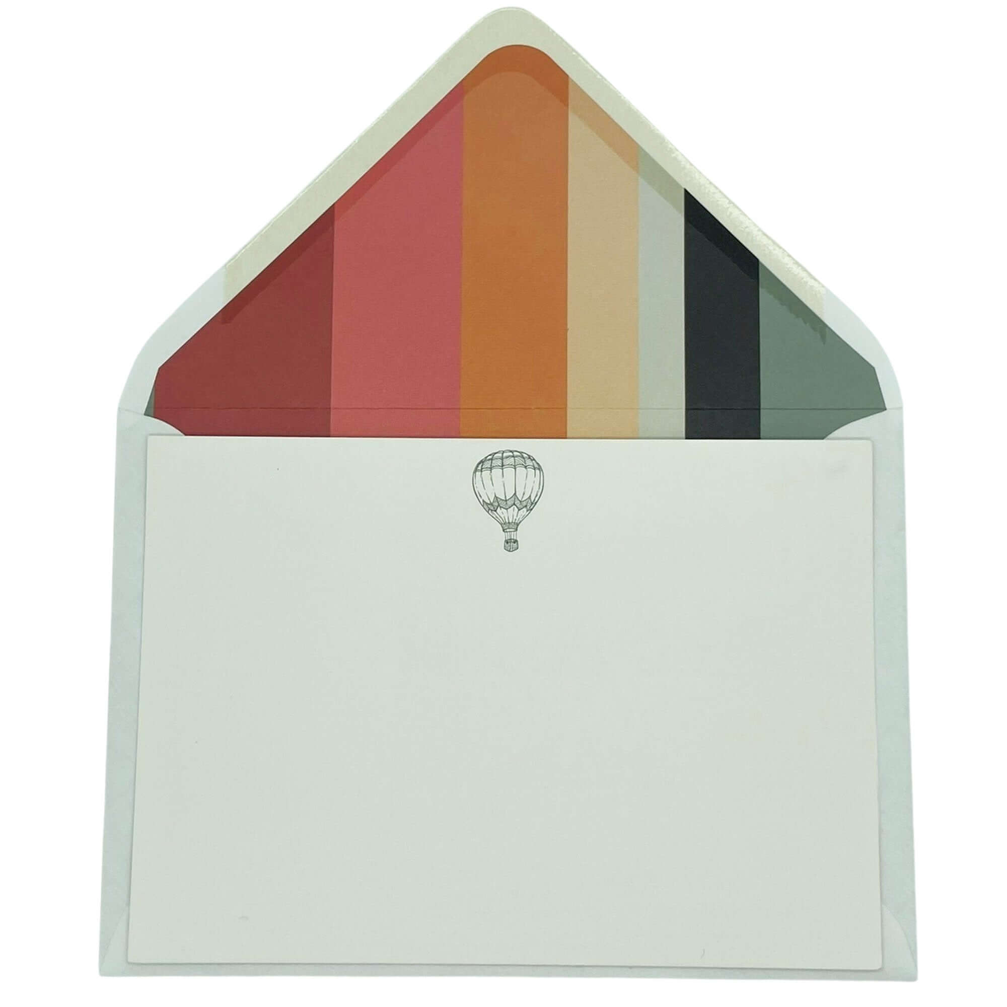 Hot Air Balloon Notecard Set with Lined Envelopes