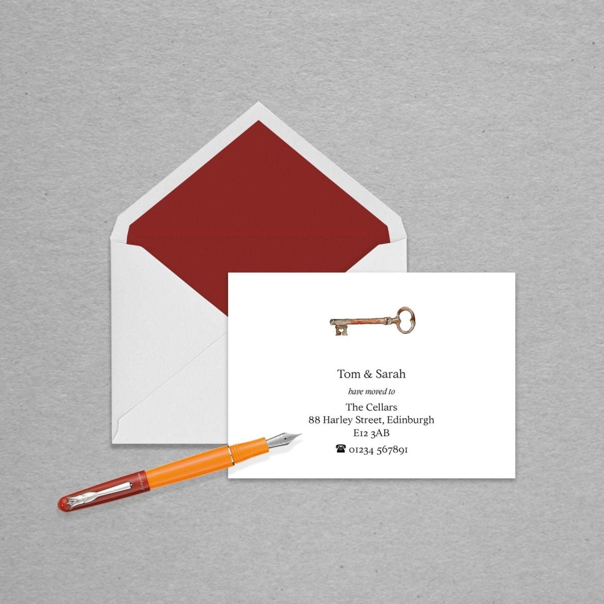 Key Change of Address Personalised Cards - Mustard and Gray Ltd