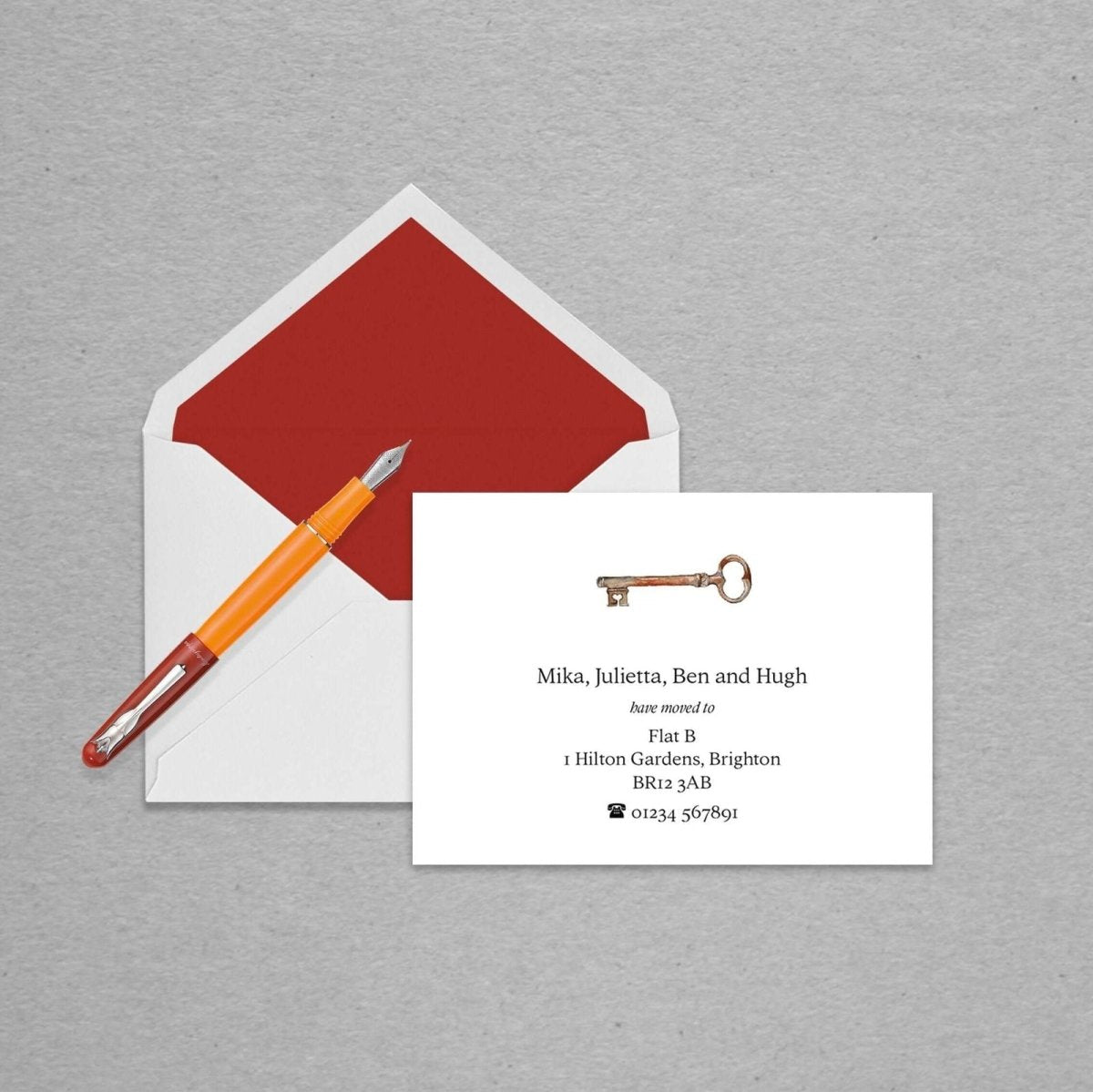 Key Change of Address Personalised Cards - Mustard and Gray Ltd