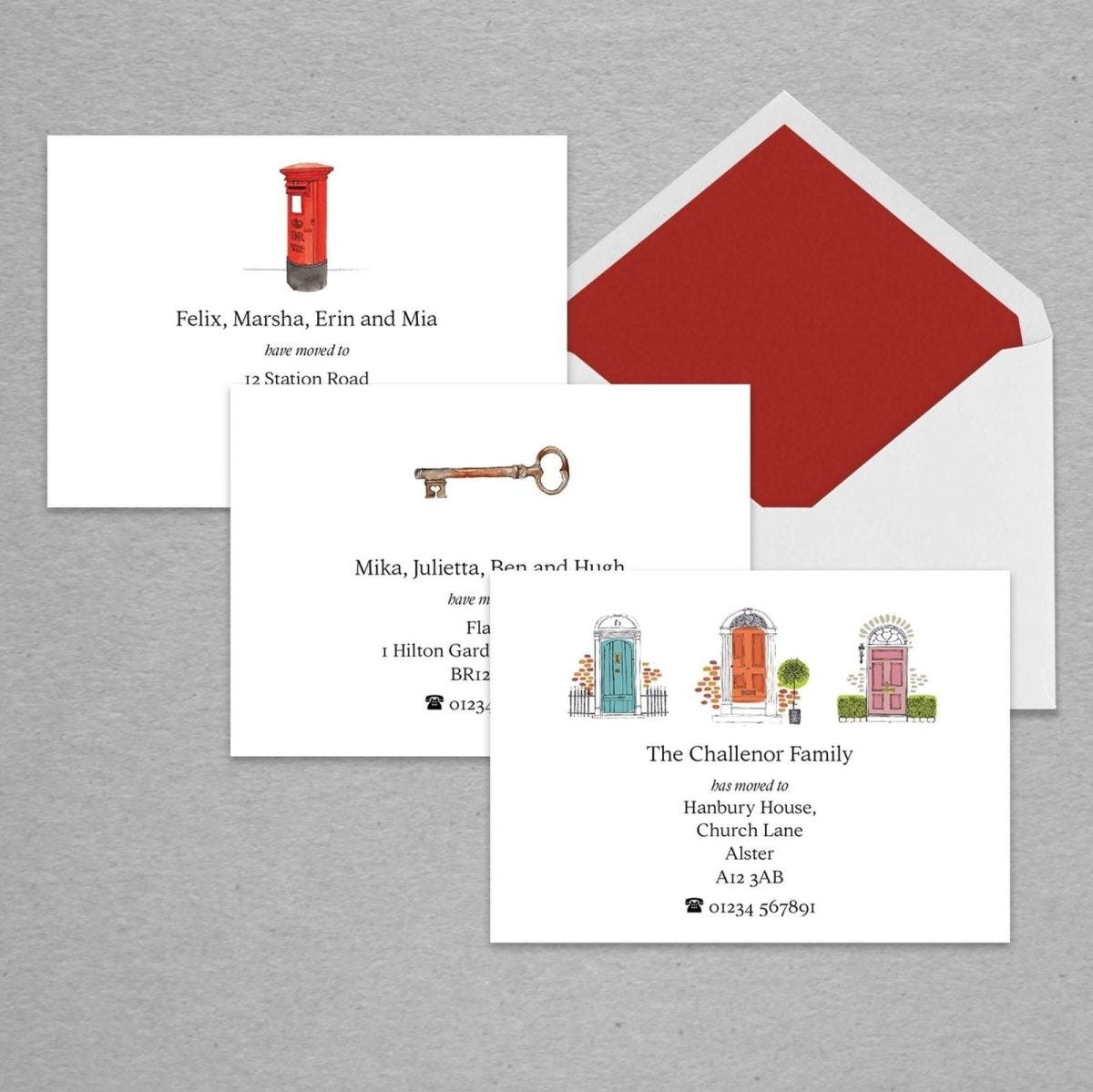 Key Change of Address Personalised Cards - Mustard and Gray Ltd