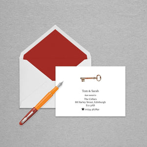Key Change of Address Personalised Cards - Mustard and Gray Ltd