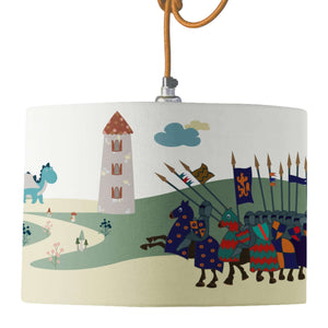 Knights at Dragon Castle Lamp Shade lampshade Mustard and Gray Ltd Shropshire UK