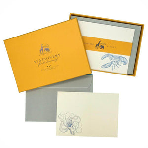 Kraken and Pinch Notecard Set Notecards with Plain Envelopes Mustard and Gray Ltd Shropshire UK