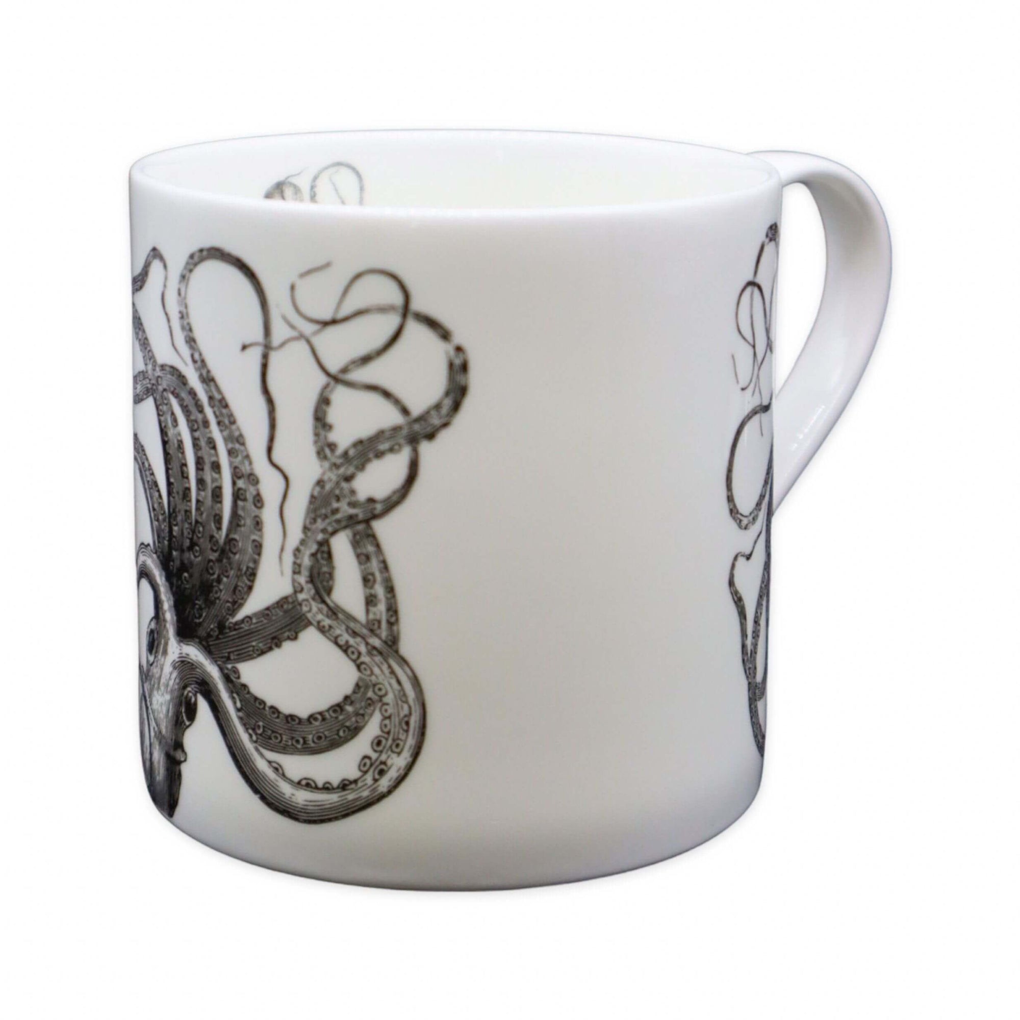 Kraken Can Can 400ml Bone China Mug Mugs Mustard and Gray Ltd Shropshire UK