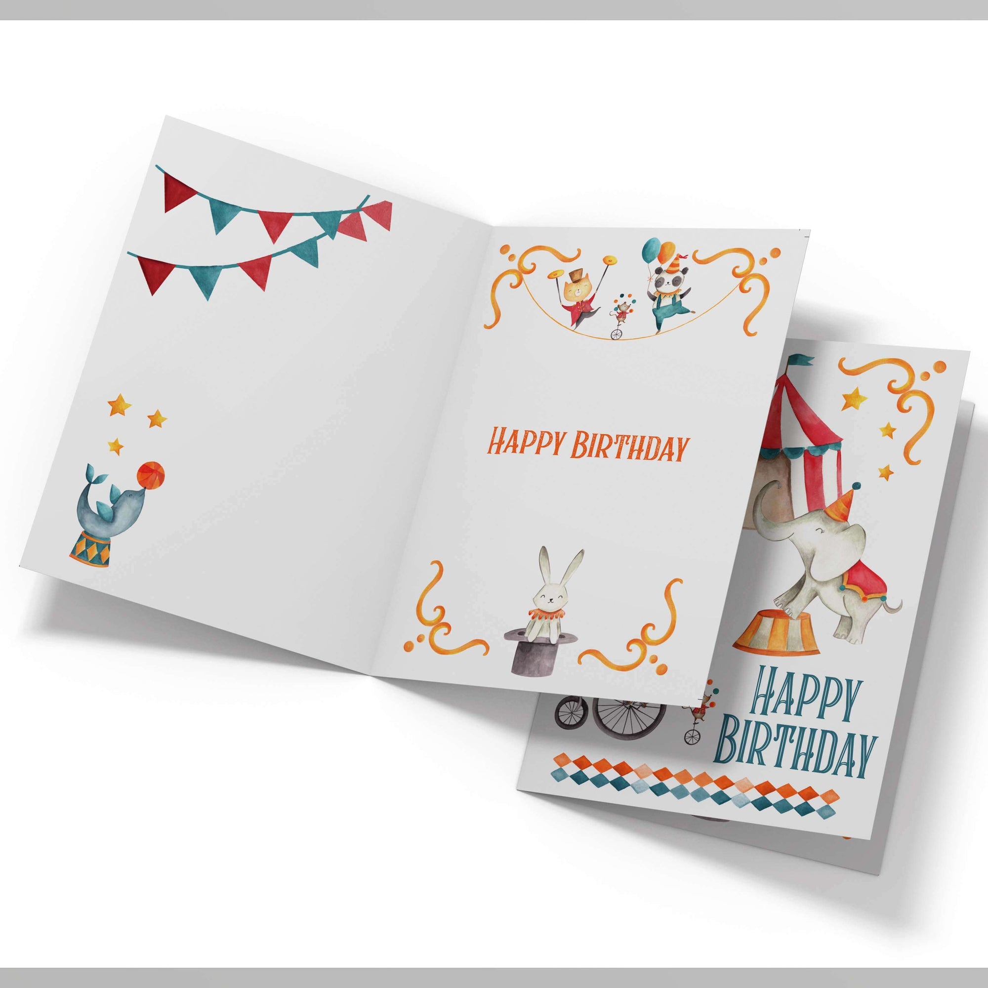 Le Cirque Magnifique Circus Birthday Card Greetings Card Mustard and Gray Ltd Shropshire UK