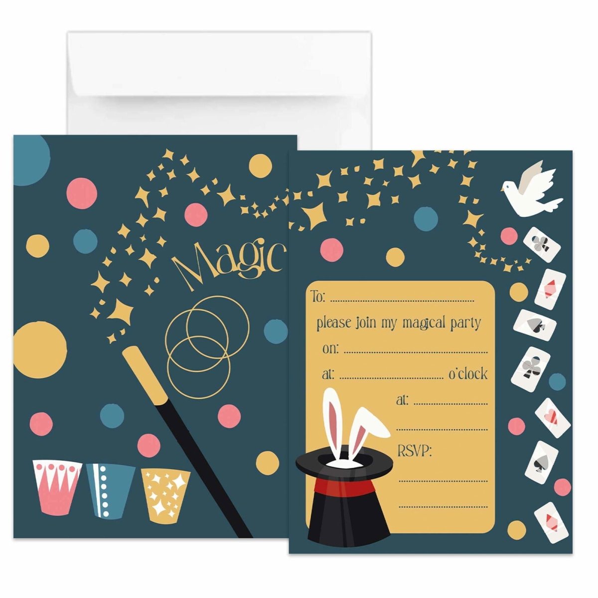 Magic Party Invitations - Mustard and Gray Ltd