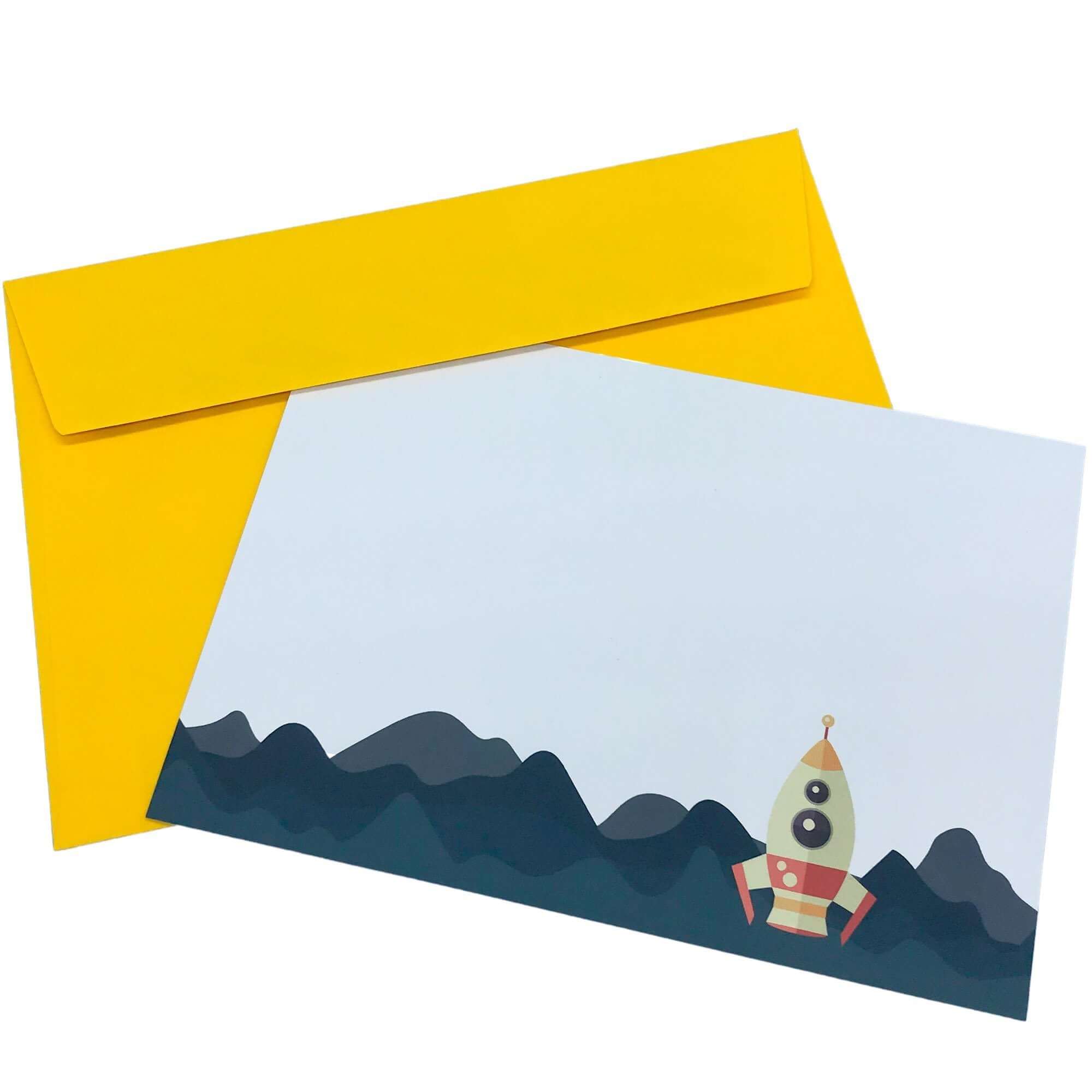 Mission to the Moon Notecard Set Children's Notecards Mustard and Gray Ltd Shropshire UK