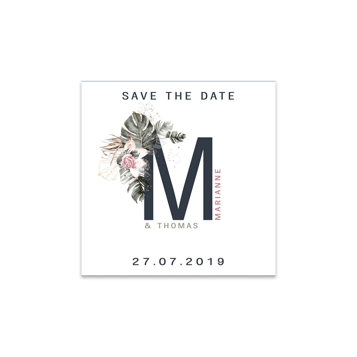 Monogram Save the Date Cards Wedding Stationery Mustard and Gray Ltd Shropshire UK