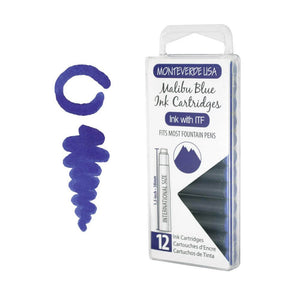 Monteverde Ink Cartridges - 12 Blue Ink Mustard and Gray Ltd Shropshire UK