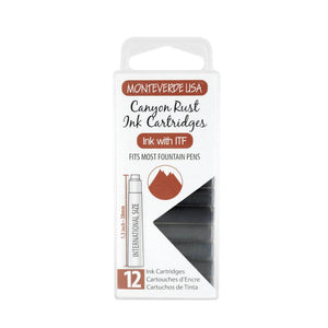 Monteverde Ink Cartridges - 12 Canyon Rust Ink Mustard and Gray Ltd Shropshire UK