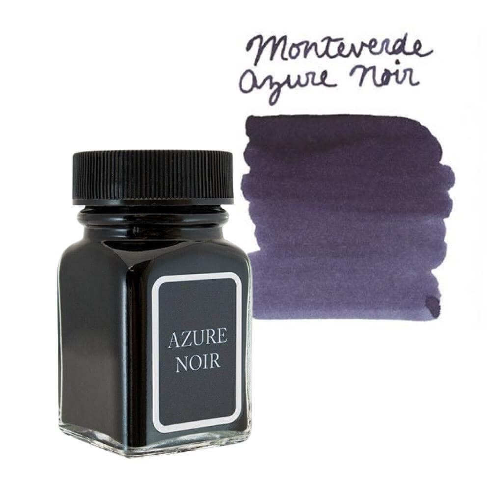 Monteverde Noir 30ml Ink - Azure Noir Ink Mustard and Gray Ltd Shropshire UK