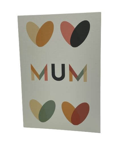 Mum Hearts Greetings Card - Mustard and Gray Ltd