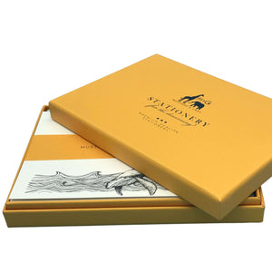 Night Whale Notecard Set Notecards with Plain Envelopes Mustard and Gray Ltd Shropshire UK