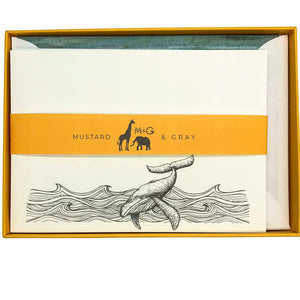 Night Whale Notecard Set with Lined Envelopes