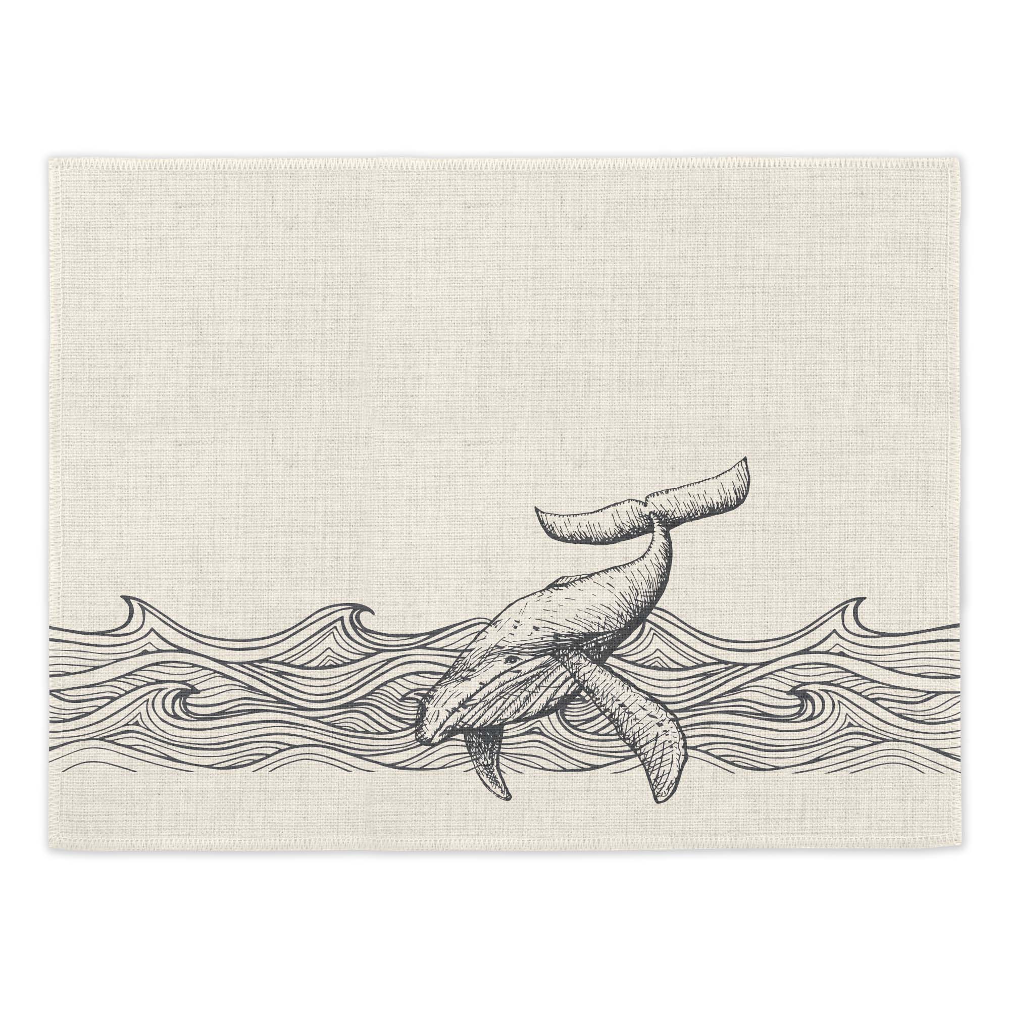 Night Whale Placemats (Set of Four) Placemats Mustard and Gray Ltd Shropshire UK