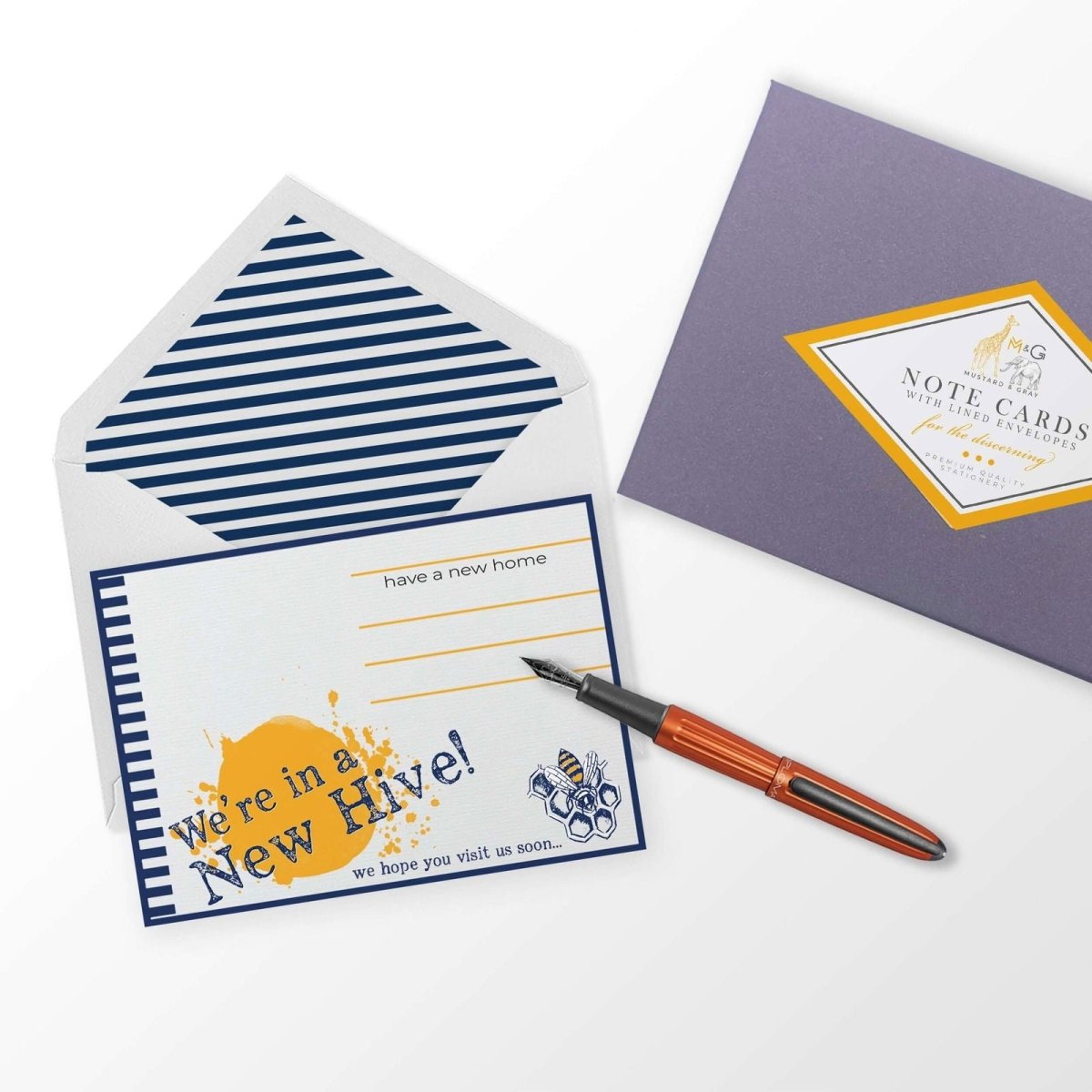 Notes from a Honey Bee Change of Address Cards - Mustard and Gray Ltd