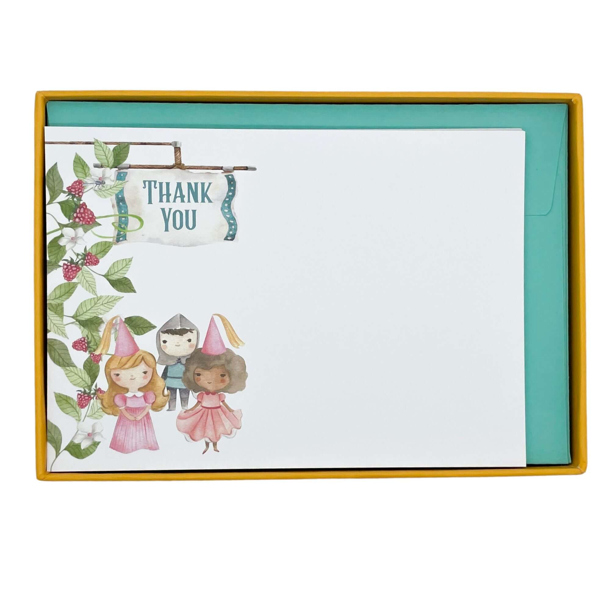 Once Upon A Time "Princess" Thank You Notecard Set Children's Notecards Mustard and Gray Ltd Shropshire UK