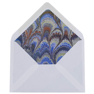 Peacock Marbled Notecard Set with Lined Envelopes