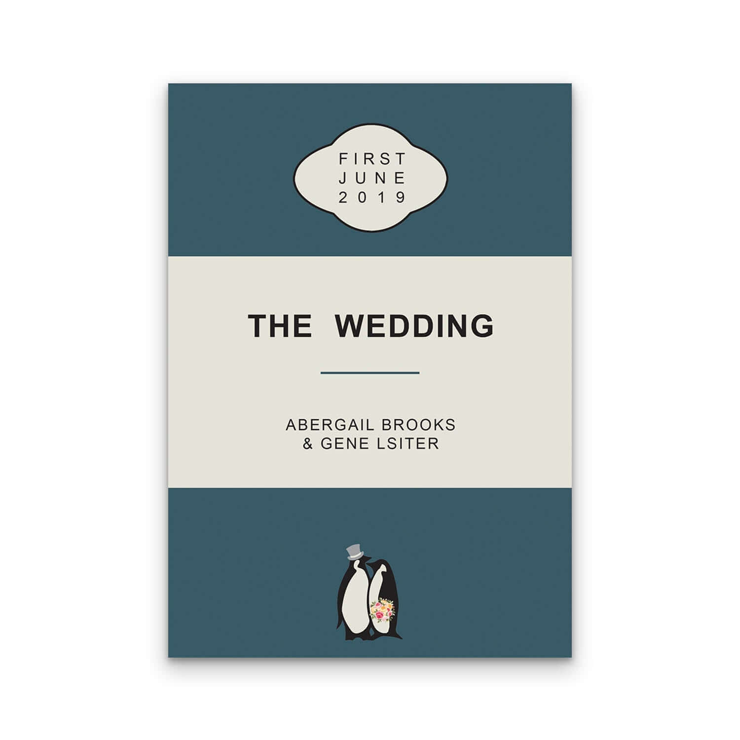 Penny Classics Book Folded 5x7 Wedding Invitations Wedding Stationery Mustard and Gray Ltd Shropshire UK